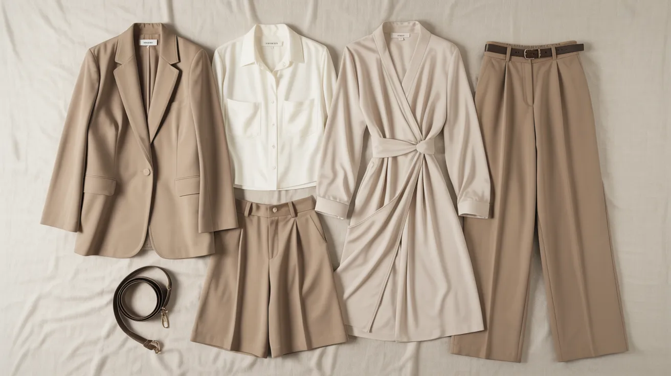 Body shape outfits — coordinated clothing flat-lay