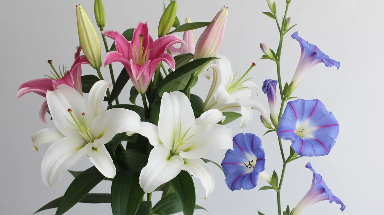 Clear Spring mood — vivid saturated flowers against pure white