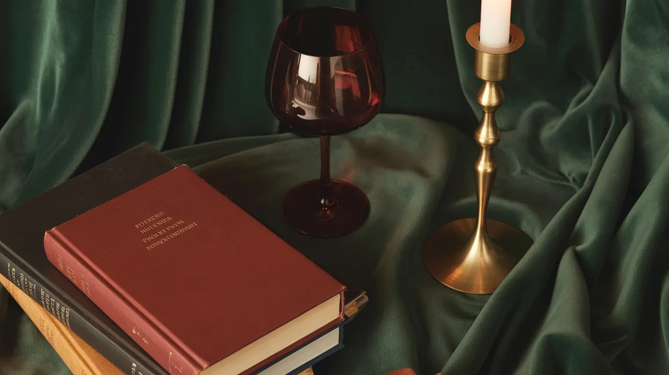 Deep Autumn mood — oxblood leather library with firelight