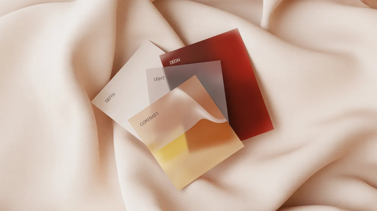 Depth, undertone, and contrast — abstract color-theory diagram