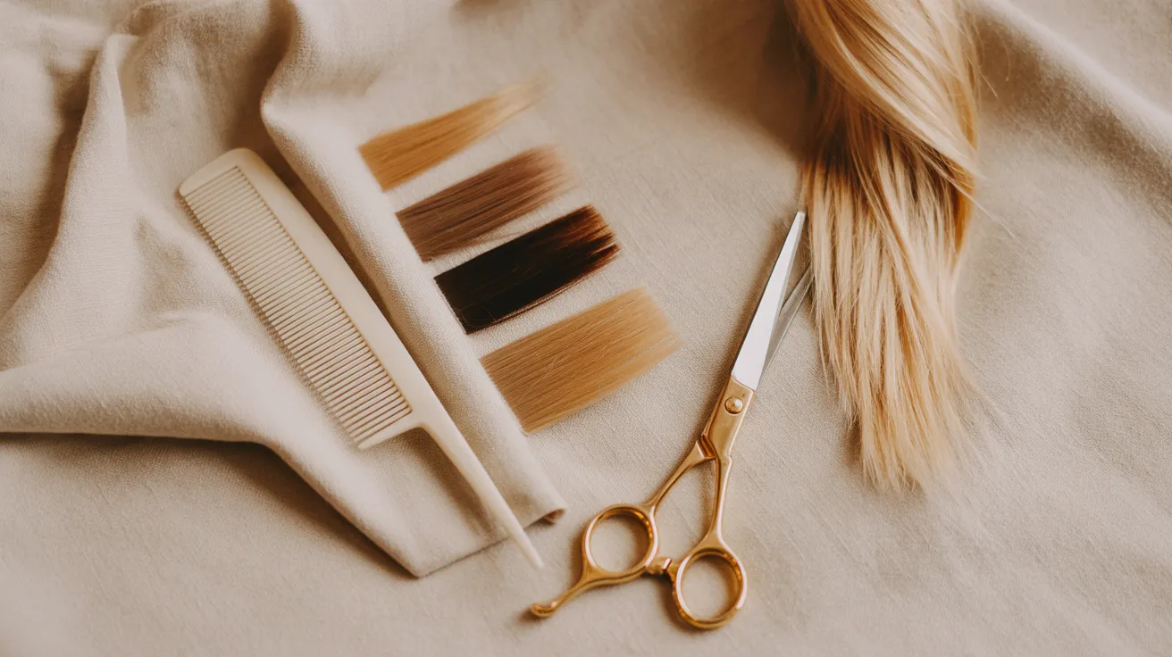 Hairstyle recommendations — stylist tools flat-lay