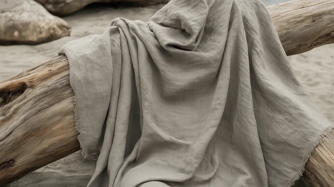 Natural essence — raw linen draped over driftwood