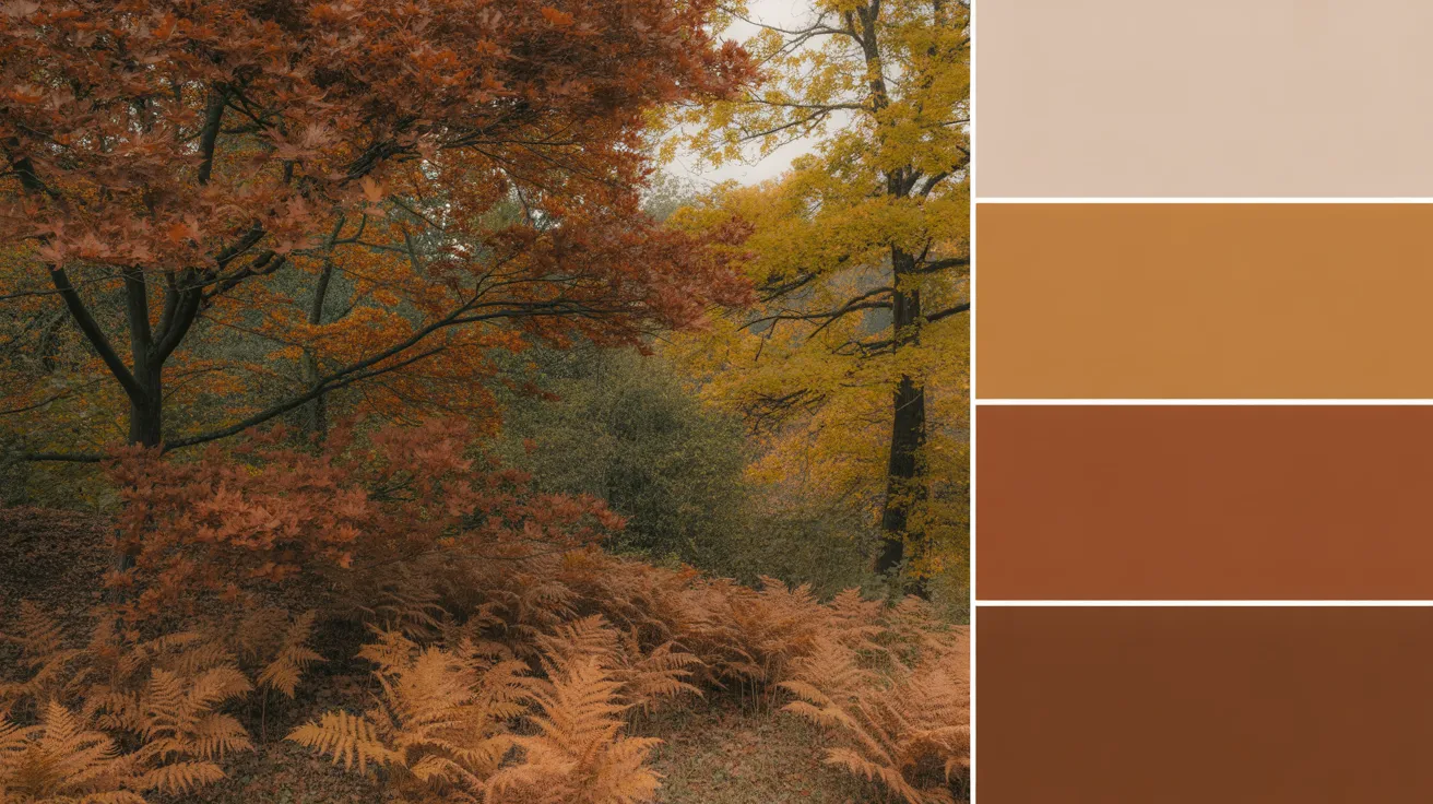Warm Autumn mood — rich rust and amber October woodland